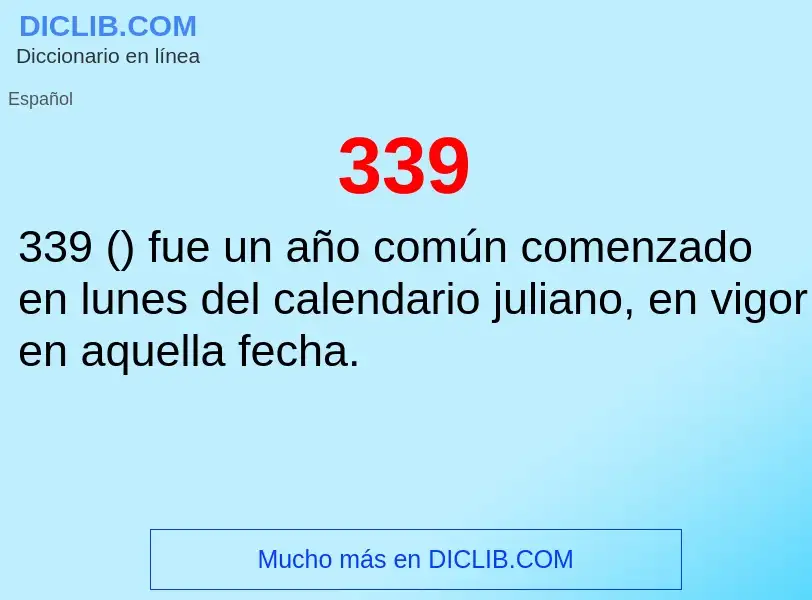 ¿Qué es 339? - significado y definición