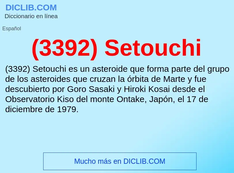 Qu'est-ce que (3392) Setouchi - définition