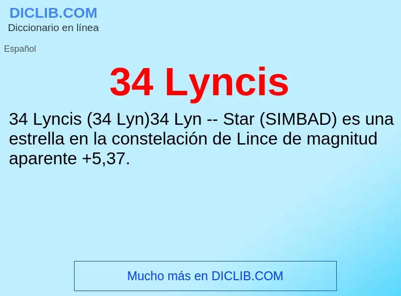 What is 34 Lyncis - meaning and definition