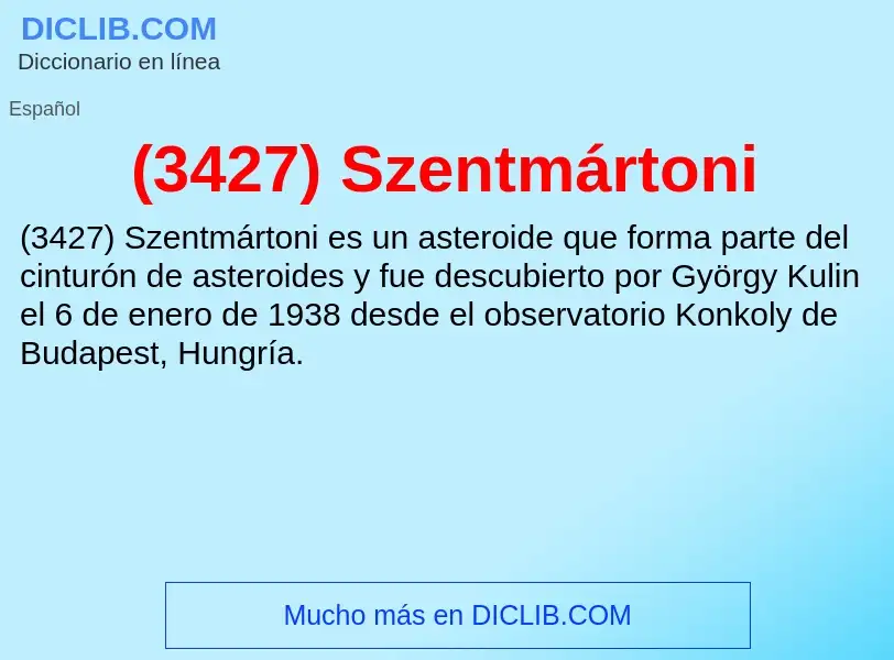 Qu'est-ce que (3427) Szentmártoni - définition