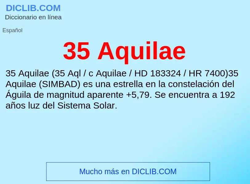 ¿Qué es 35 Aquilae? - significado y definición