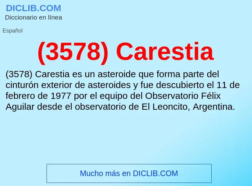 What is (3578) Carestia - meaning and definition