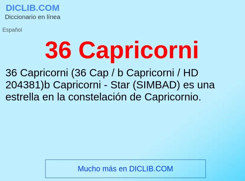 Was ist 36 Capricorni - Definition