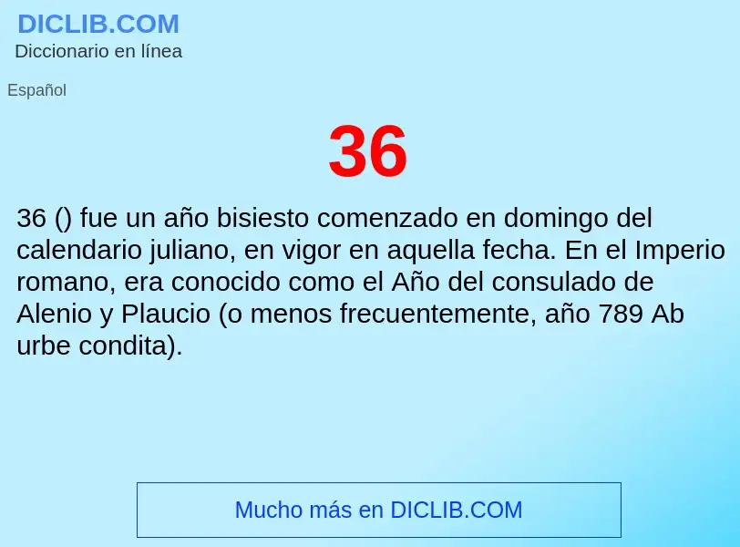 ¿Qué es 36? - significado y definición