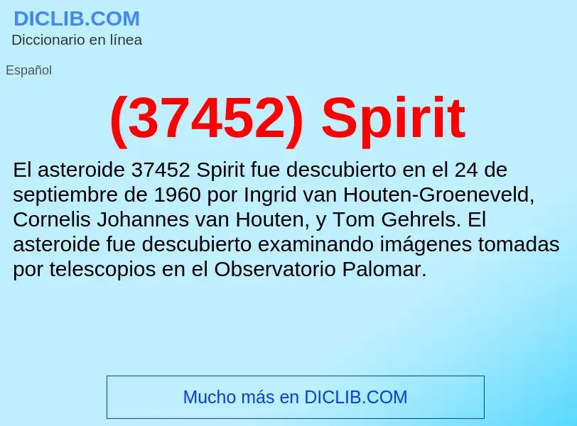 What is (37452) Spirit - meaning and definition