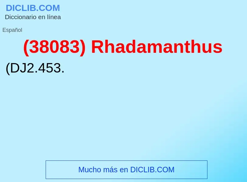 O que é (38083) Rhadamanthus - definição, significado, conceito