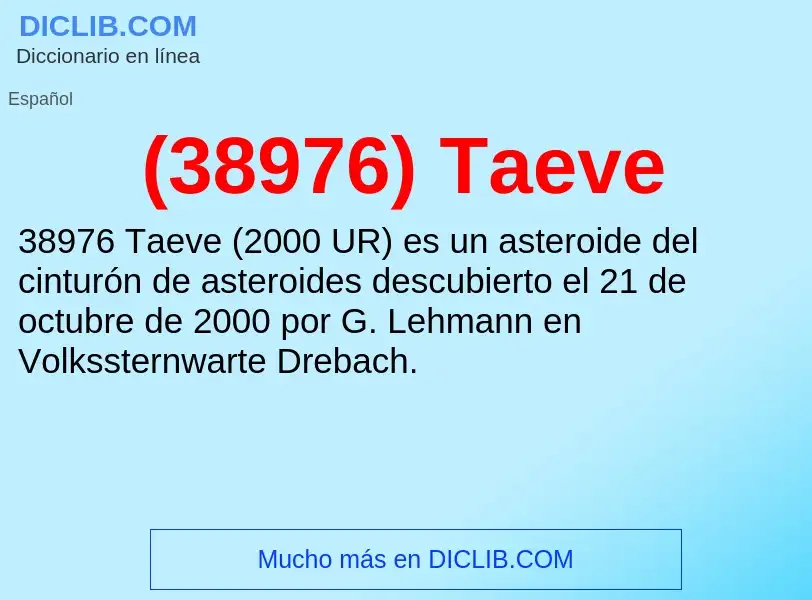 What is (38976) Taeve - meaning and definition