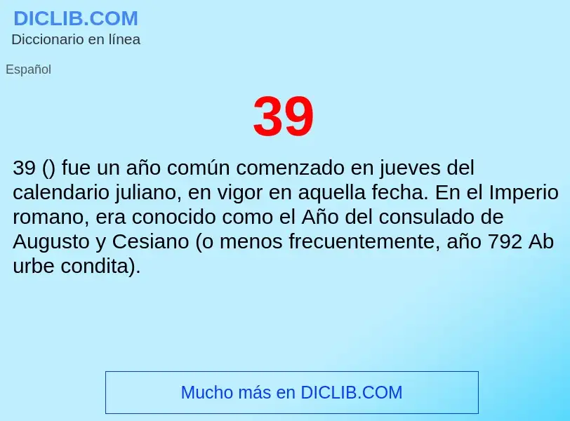 O que é 39 - definição, significado, conceito