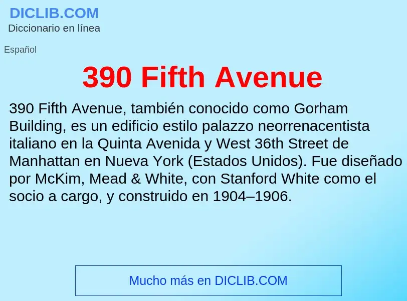 Qu'est-ce que 390 Fifth Avenue - définition