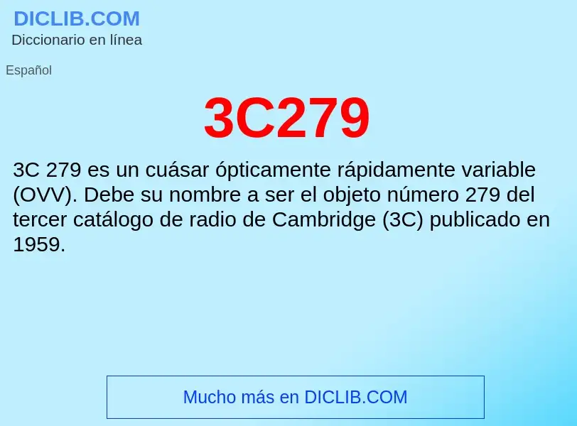 O que é 3C279 - definição, significado, conceito