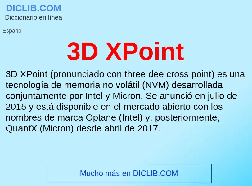 Qu'est-ce que 3D XPoint - définition