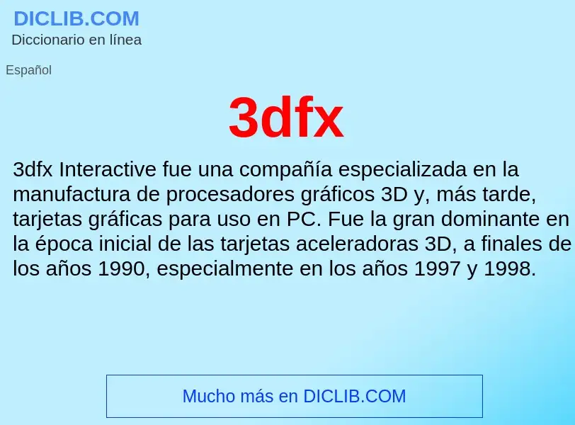 Was ist 3dfx - Definition