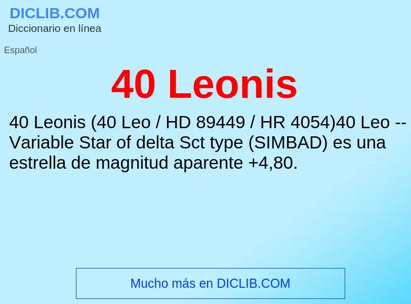 O que é 40 Leonis - definição, significado, conceito