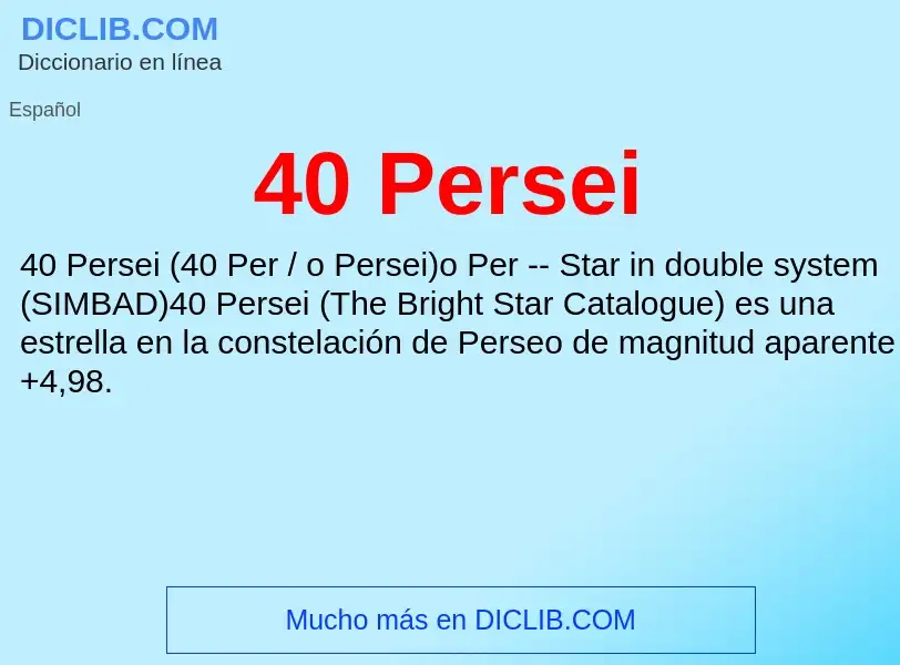 O que é 40 Persei - definição, significado, conceito