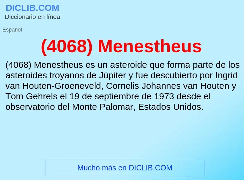 Qu'est-ce que (4068) Menestheus - définition