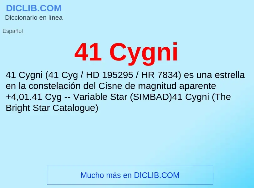 O que é 41 Cygni - definição, significado, conceito