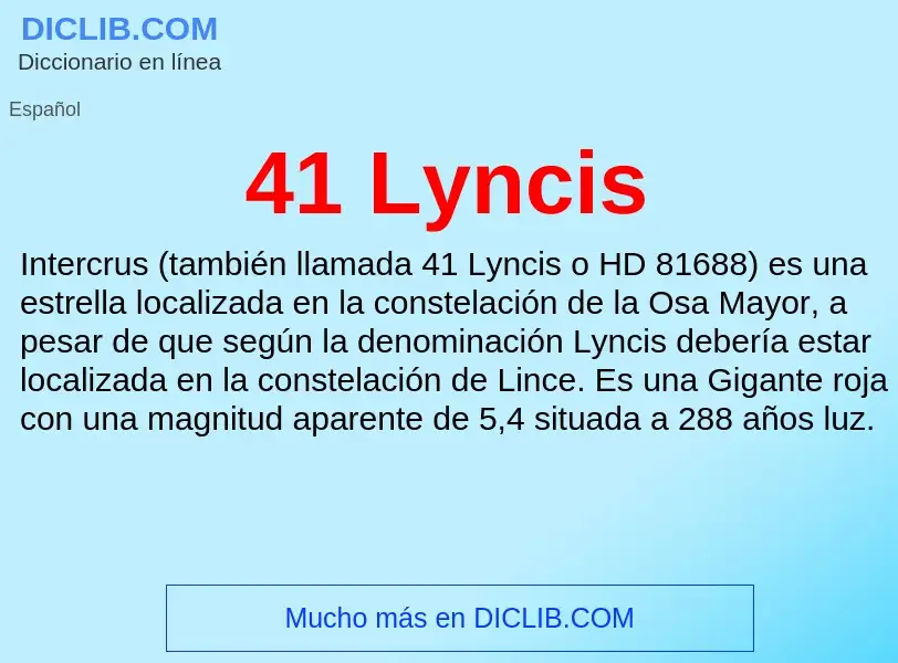 O que é 41 Lyncis - definição, significado, conceito