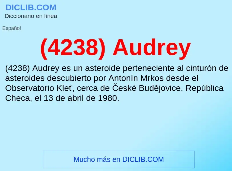 Τι είναι (4238) Audrey - ορισμός