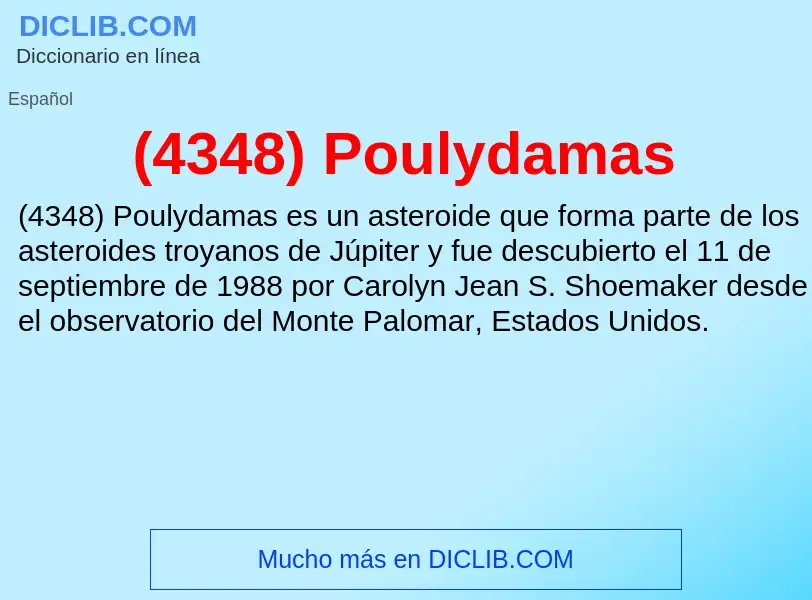 What is (4348) Poulydamas - meaning and definition