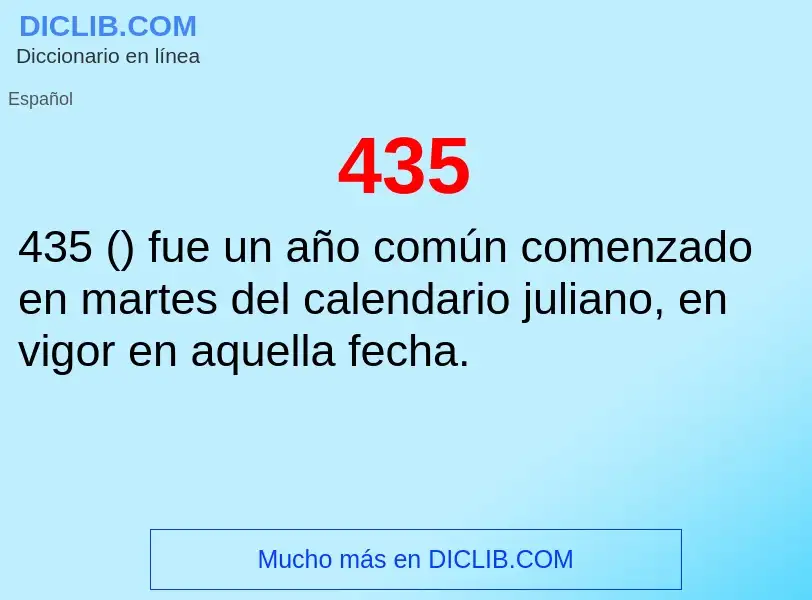 O que é 435 - definição, significado, conceito