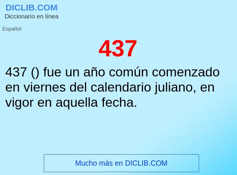 O que é 437 - definição, significado, conceito