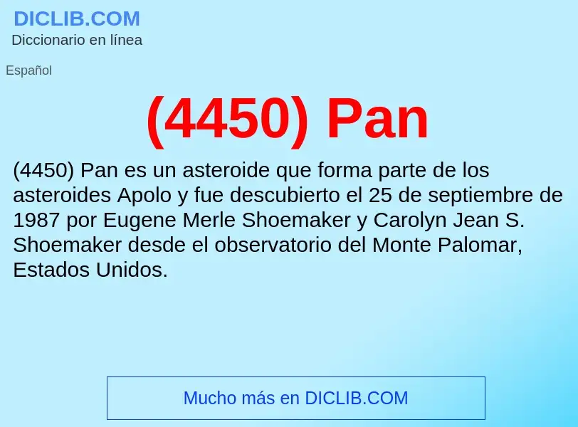 What is (4450) Pan - meaning and definition