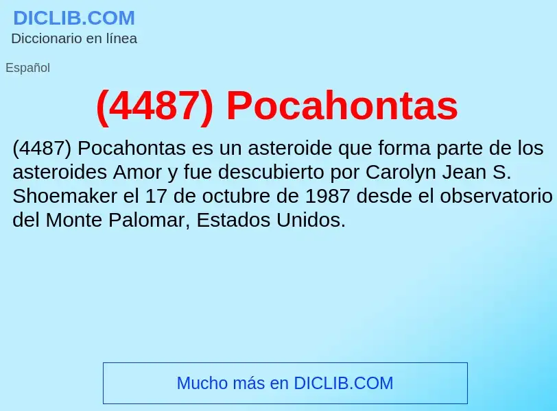 What is (4487) Pocahontas - meaning and definition