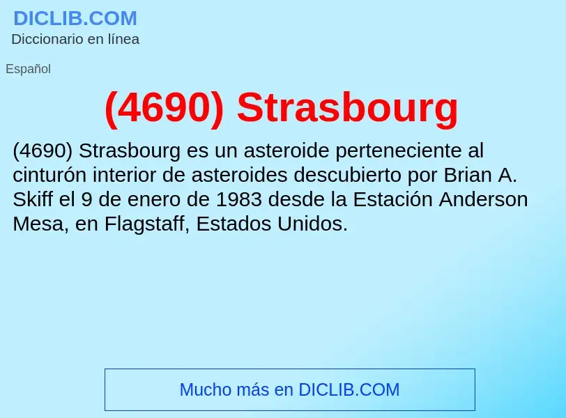 What is (4690) Strasbourg - meaning and definition