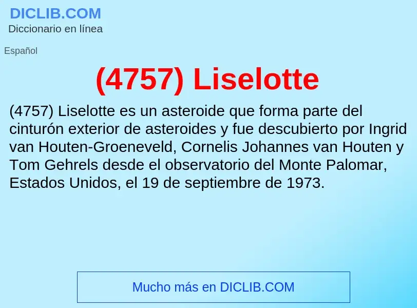 What is (4757) Liselotte - meaning and definition