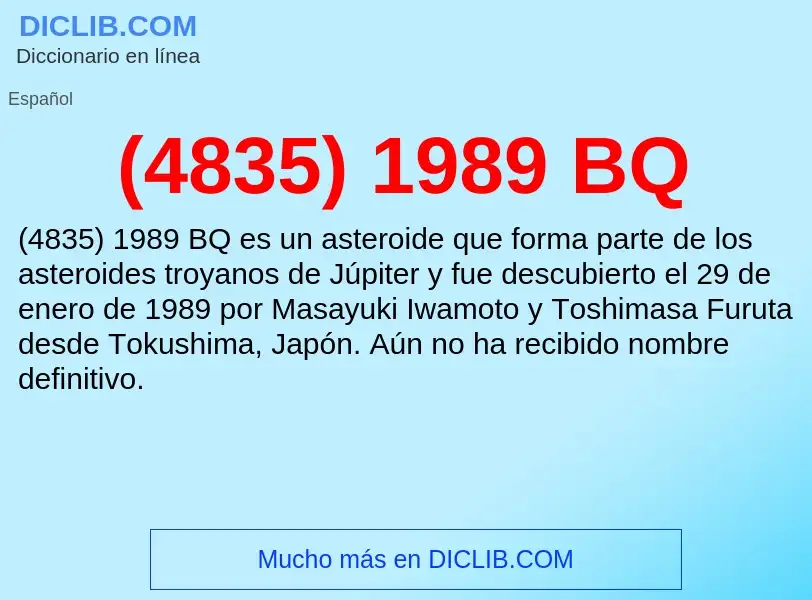 Wat is (4835) 1989 BQ - definition