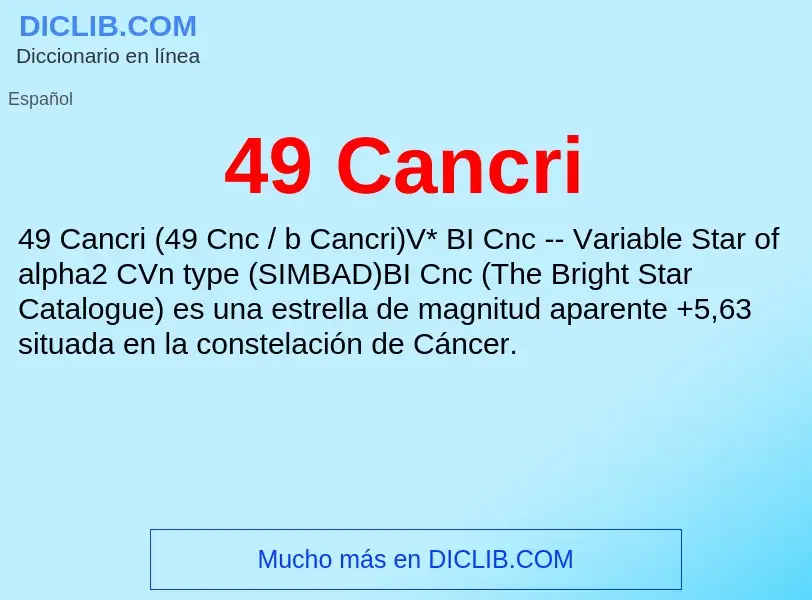 O que é 49 Cancri - definição, significado, conceito