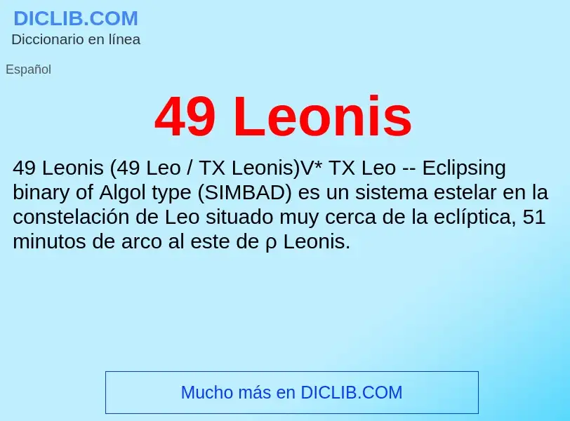 O que é 49 Leonis - definição, significado, conceito