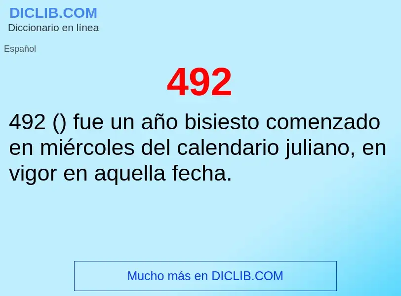 O que é 492 - definição, significado, conceito