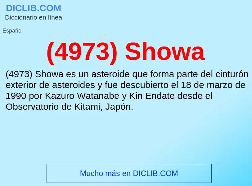 Wat is (4973) Showa - definition