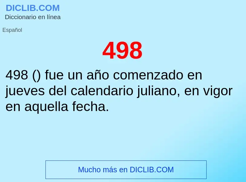 O que é 498 - definição, significado, conceito