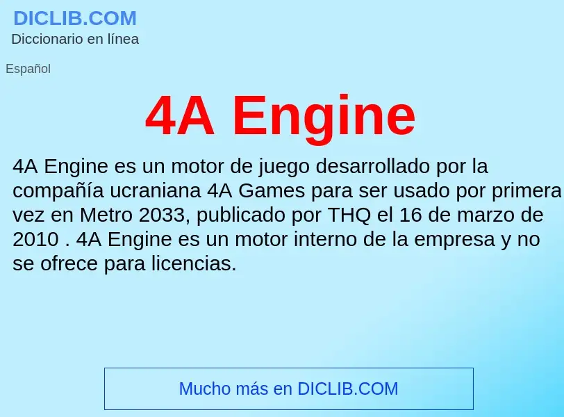 O que é 4A Engine - definição, significado, conceito