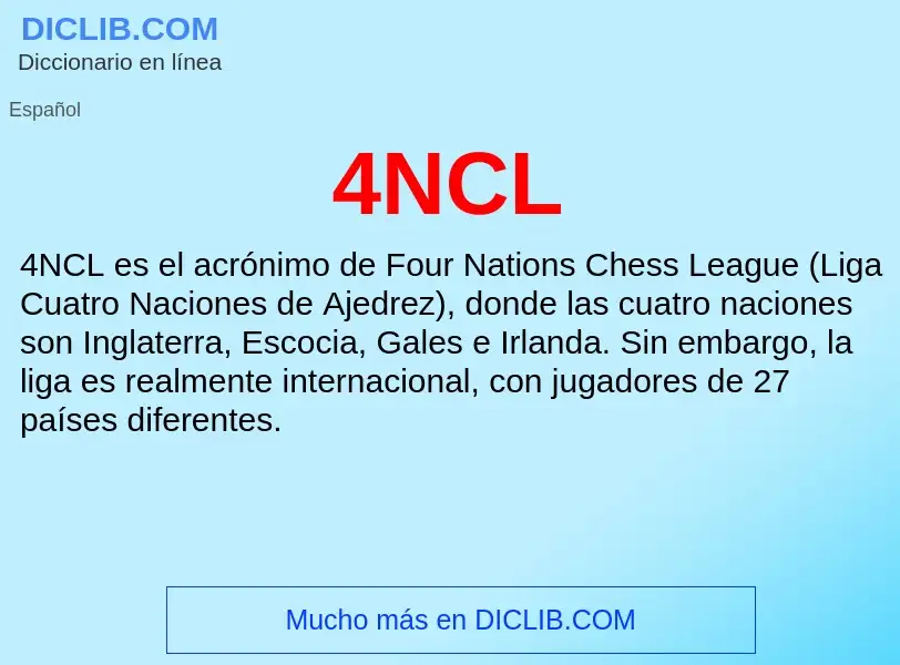 O que é 4NCL - definição, significado, conceito