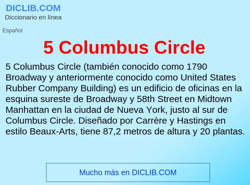 Che cos'è 5 Columbus Circle - definizione