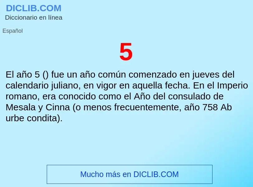 ¿Qué es 5? - significado y definición