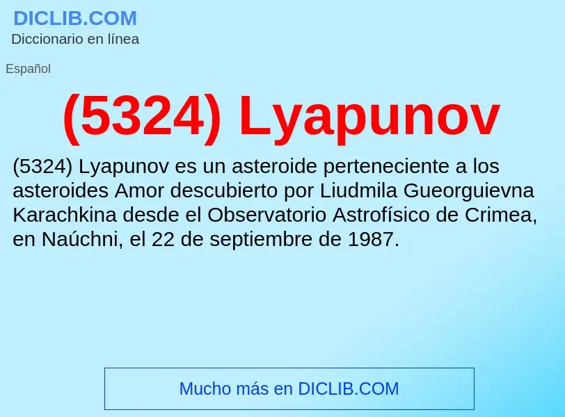 Wat is (5324) Lyapunov - definition