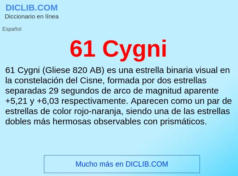 Che cos'è 61 Cygni - definizione