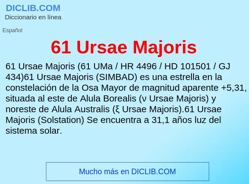 ¿Qué es 61 Ursae Majoris? - significado y definición