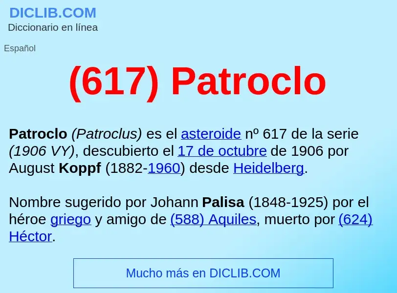 O que é (617) Patroclo  - definição, significado, conceito