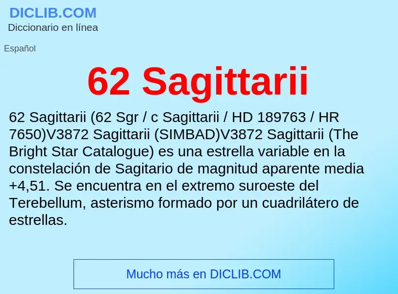 Che cos'è 62 Sagittarii - definizione