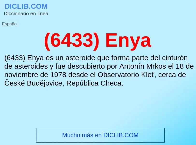 O que é (6433) Enya - definição, significado, conceito