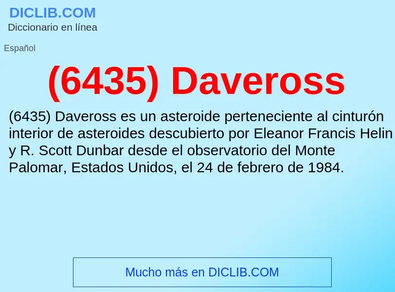 O que é (6435) Daveross - definição, significado, conceito