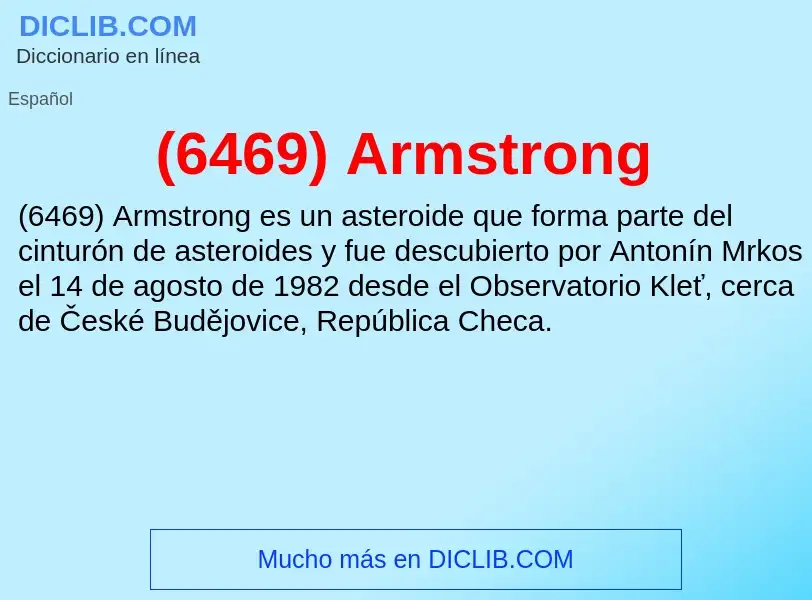 Τι είναι (6469) Armstrong - ορισμός