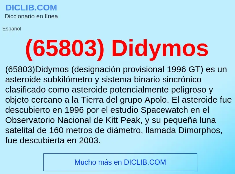 O que é (65803) Didymos - definição, significado, conceito