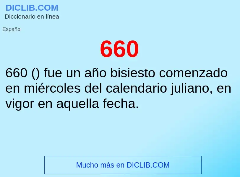 ¿Qué es 660? - significado y definición