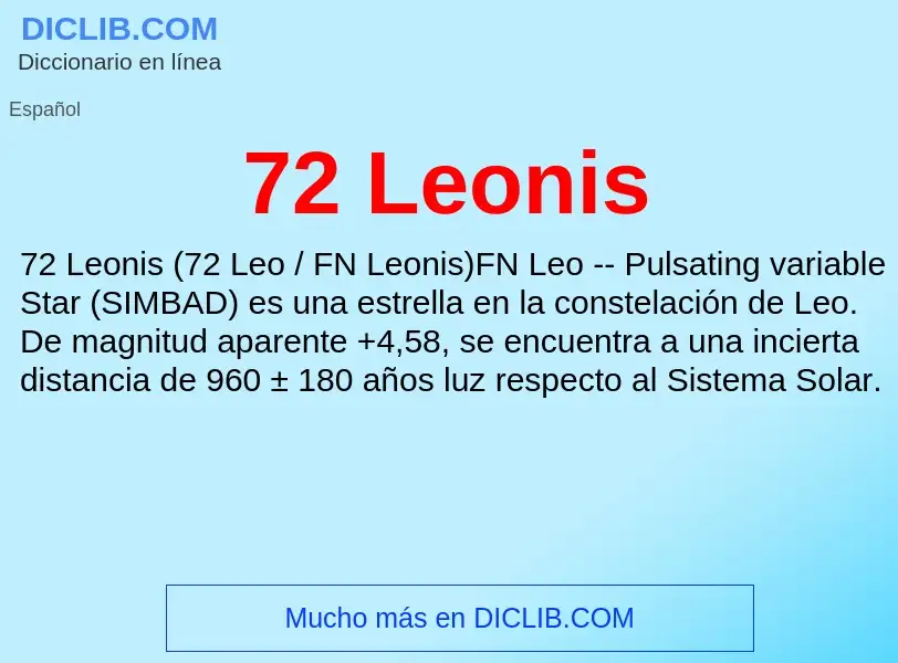 Что такое 72 Leonis - определение